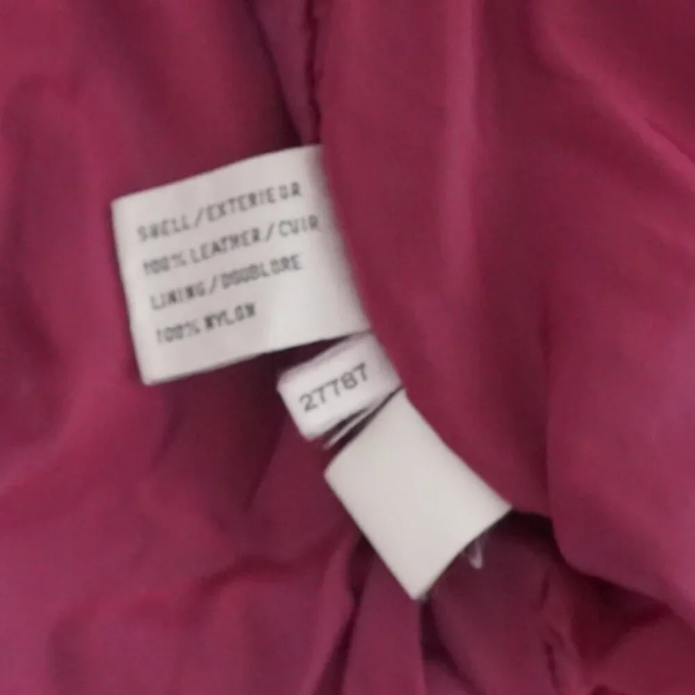 Vintage Just Petites Red Suede Leather Zip Jacket Minimalist Classic Cropped L - Picture 13 of 15